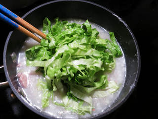 牛肉生菜粥的做法步骤:5