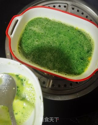 绿色鸡蛋羹的做法步骤:7
