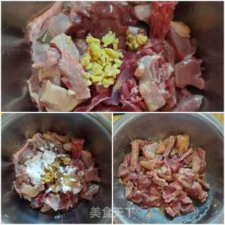 鸽子腊肉煲仔饭的做法步骤:4