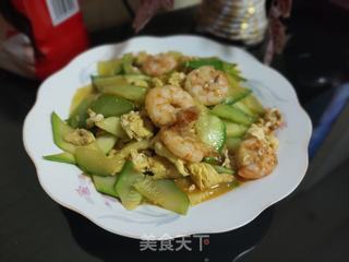 西葫芦虾仁炒鸡蛋的做法步骤:13