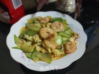 西葫芦虾仁炒鸡蛋的做法步骤:14