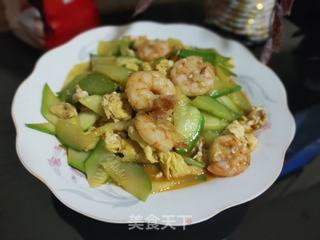 西葫芦虾仁炒鸡蛋的做法步骤:16
