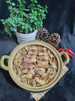 鸽子腊肉煲仔饭的做法步骤:16