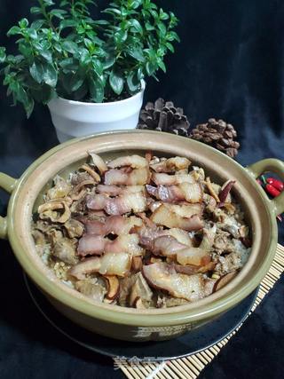 鸽子腊肉煲仔饭的做法步骤:17