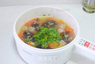 50岁阿姨一个人的午饭五色炒饭加丸子汤的做法步骤:9