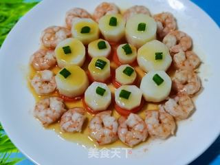 山药蒸虾仁的做法步骤:7