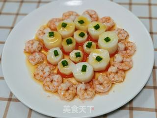 山药蒸虾仁的做法步骤:9