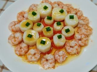 山药蒸虾仁的做法步骤:10