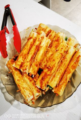 串肉店里的爆款$烤干豆腐卷的做法步骤:10