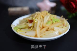 白菜梗炒萝卜的做法步骤：7