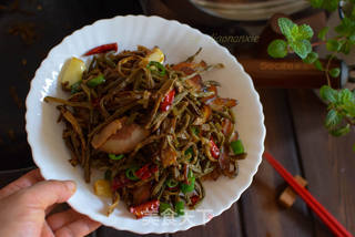 干豆角炒腊肉的做法步骤:9