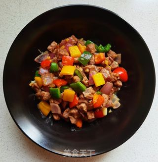 彩椒牛肉丁的做法步骤:15