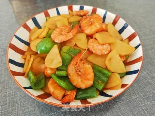 土豆青虾炒辣子的做法步骤:15