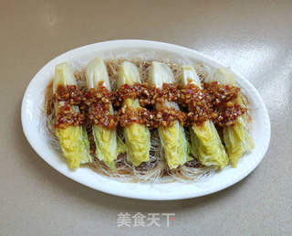 蒜蓉粉丝蒸娃娃菜的做法步骤:8