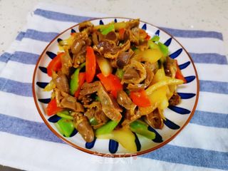 爆炒鸡胗鸡心的做法步骤:8