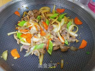 爆炒鸡胗鸡心的做法步骤:7