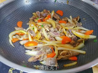 爆炒鸡胗鸡心的做法步骤:6