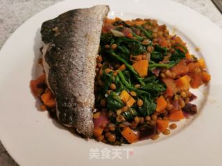 煎鳕鱼配烩小扁豆的做法步骤:12