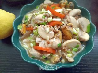 口蘑小炖贻贝的做法步骤:15