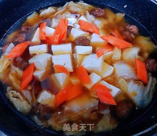 白菜豆腐胡萝卜丸子汤#白菜#的做法步骤：10