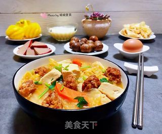 白菜豆腐胡萝卜丸子汤#白菜#的做法步骤：15