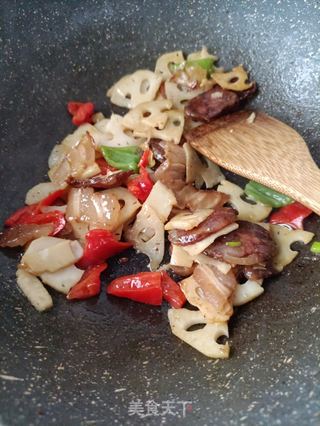 双腊炒莲菜的做法步骤:10