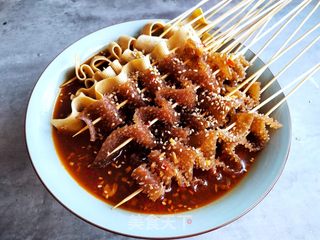 麻辣毛肚豆皮串的做法步骤:8