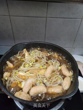 煎豆腐豆芽炖粉皮的做法步骤:9
