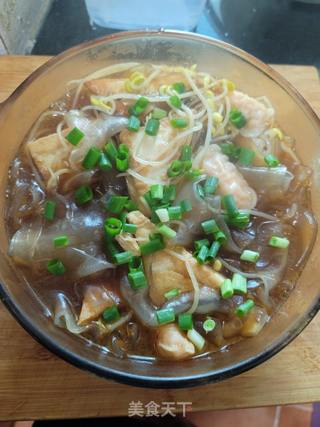 煎豆腐豆芽炖粉皮的做法步骤:10