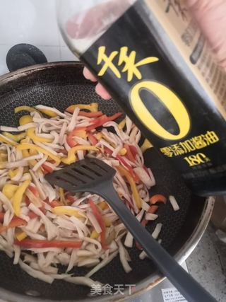 彩椒火腿炒杏鲍菇的做法步骤:6