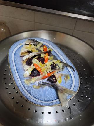 榄角蒸鲳鱼干的做法步骤：5