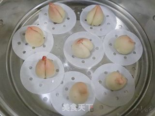 奶香寿桃包(红豆沙夹心)年夜饭甜点主食❗️的做法步骤:10