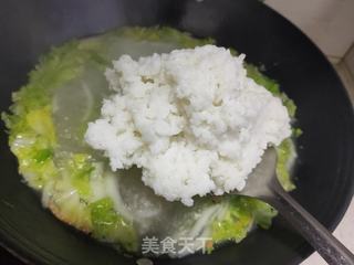 娃娃菜海鲜粥的做法步骤:9