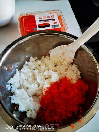 蟹籽饭团的做法步骤:4