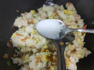 鸡蛋葱花炒饭的做法步骤：8