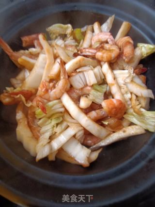 白菜福丸鲜虾煲的做法步骤:8