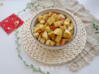 孜然火腿馍丁的做法步骤:7