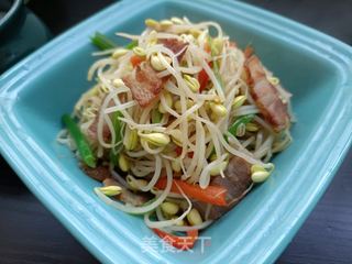 腊肉炒黄豆芽的做法步骤:10