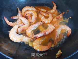 富贵花开靠大虾的做法步骤:7