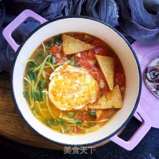 番茄豆苗鸡蛋汤的做法步骤:12