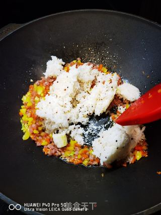 用烤海鸭蛋做的什锦炒饭,你没试过吧?的做法步骤:5