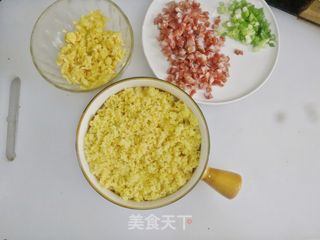 腊肠炒小米饭的做法步骤:6