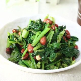 家常快手凉菜：老醋花生拌菠菜