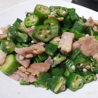 秋葵炒肉 男人菜补肾菜