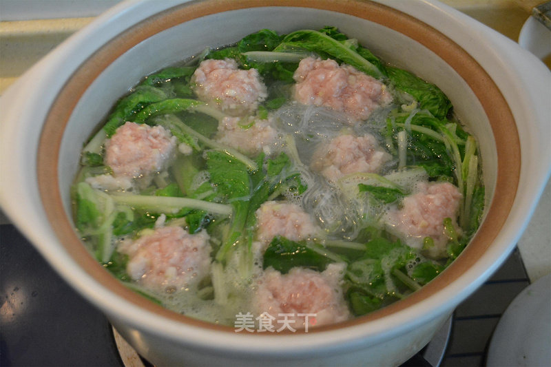 小白菜汆丸子