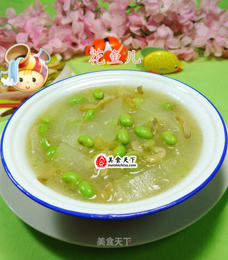 榨菜丝毛豆煮冬瓜