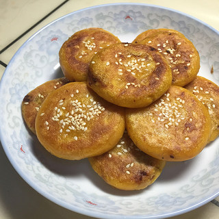 豆沙南瓜糯米饼
