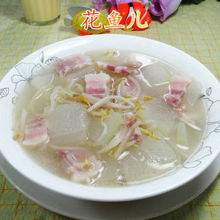 咸肉绿豆芽冬瓜汤 