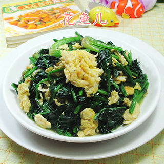 ＃信任之美＃虾皮鸡蛋炒菠菜