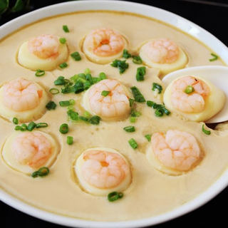 虾仁鸡蛋蒸豆腐